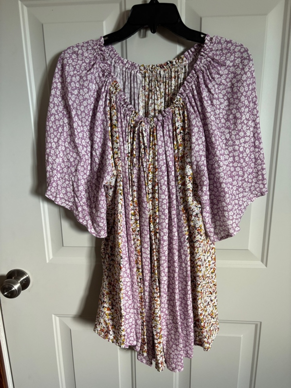 Lilac Floral Peasant Top